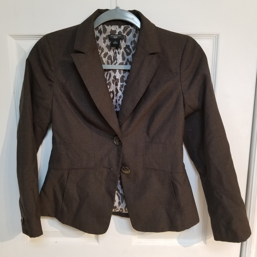 Ann Taylor Petite Brown Blazer (0P)